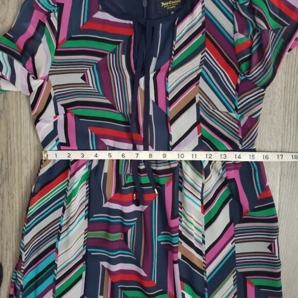 Juicy Couture Black Label Women's XS Colourful Geo Abstract Peasant Maxi Dress - Picture 13 of 16